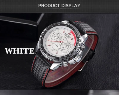 Quality Megir Luxury Men Wrist Wats Biness Leather Strap Quartz Analog Luminous  - Image 1 of 4