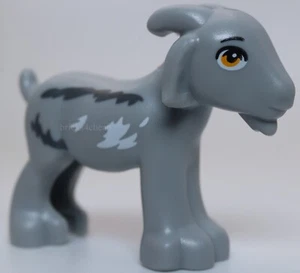 Lego Goat Friends with Bright Light Orange Eyes Black Eyebrows Fur Pattern - Picture 1 of 1
