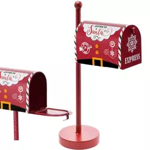 Cassetta Postale Buca Lettere di Babbo Natale Decorazione Natalizia Metallo 43cm - Foto 1 di 2