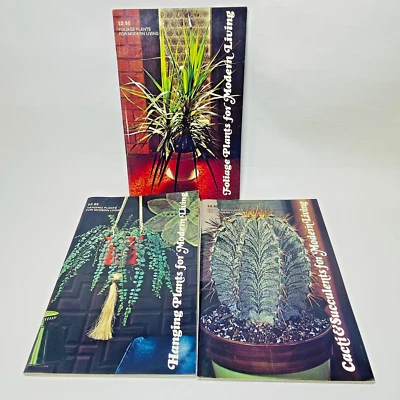 3 Vintage 70s Hanging Cacti Succulants Foliage Plants for Modern Living - Image 1 of 4