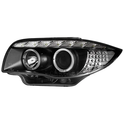 2x DAYLINE Scheinwerfer für BMW  E87/81 04-09 Tagfahrlicht Optik LED black GU6 - Bild 1 von 2