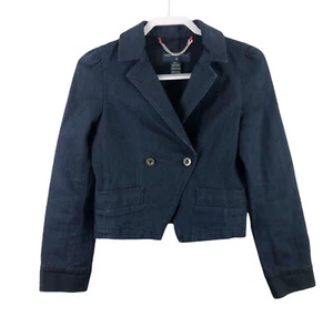 Marc By Marc Jacobs Women’s Size 2 Dark Denim Crop Jacket Designer Minimalist - Picture 1 of 8