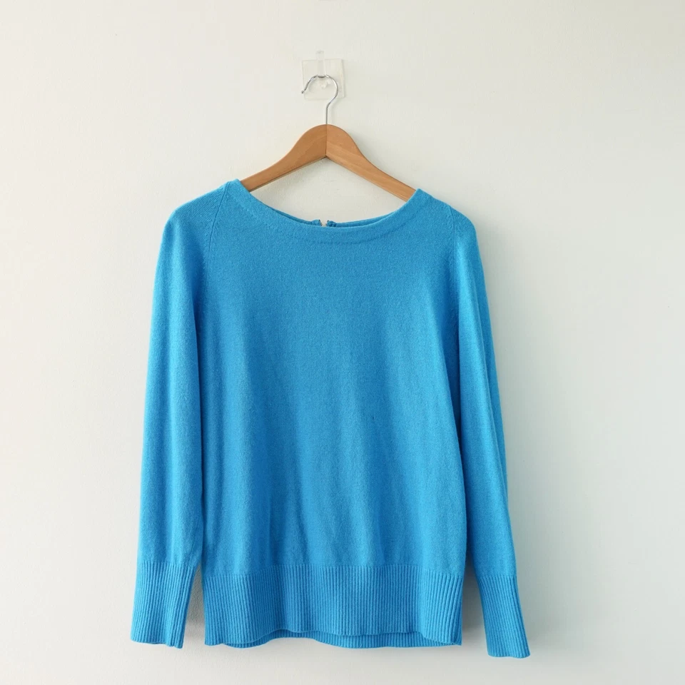 Diane Von Furstenberg Sweater Large Blue Wool Cashmere Jumper Pullover - Image 1 of 4