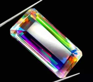 Natural Mystic Topaz Emerald Cut GK Gemstone 90.53 Ct+ Multicolor EGL Certified - Picture 1 of 5