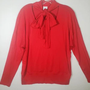 CAbi Tess Tee Red Keyhole Neck Tie Front Bow Top Sz M #3804  - Picture 1 of 7