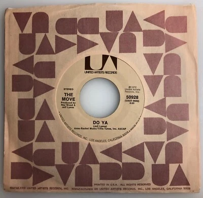The Move (Roy Wood, Jeff Lynne) / Do Ya  & California Man / 1972 UA 45rpm / NM - Image 1 of 4