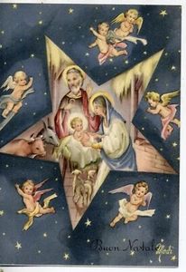 Komplette Serie von 6 Postkarten Engel Geburt Weihnachtsstern PC um 1940 82 - Bild 1 von 6