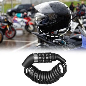 Helmet Lock Chain 4 Digit Password Combination Bike Motorcycle Anti-theft Lock - Picture 1 of 11