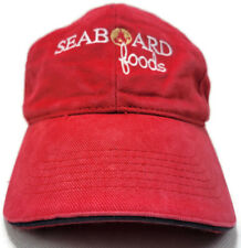 Seaboard Foods Red Corduroy Embroidered Strapback Baseball Ball Hat Cap