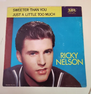 Ricky Nelson SWEETER THAN YOU (45/PS) #5595 PLAYS VG+ TO VG++ - Image 1 of 4