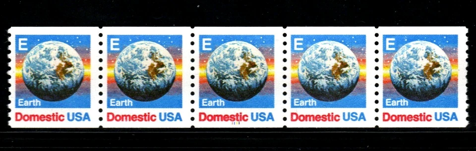 Stamp USA - E rate Domestic - Plate #1111 Coil Strips of 5 stamps - Image 1 of 1