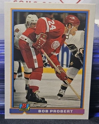 91-92 Bowman Bob Probert 🚨🚨🚨 Detroit Red Wings  - Image 1 of 2