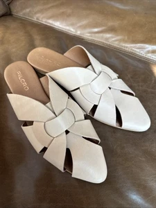 Pilcro Anthropology Damen Twisted Leder Flache Pantoletten Beige Neu Gr. 39 - Bild 1 von 7