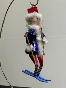 Radko Winter Skier Italian Hand Blown Glass ornament Rare  7” - Picture 1 of 12