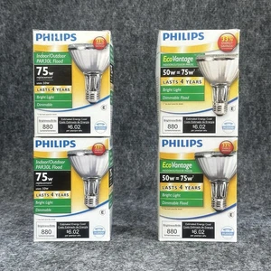 Lot 4 of Philips 75w = 50w PAR30L Dimmable Flood Light EcoVantage Indoor/Outdoor - Picture 1 of 8