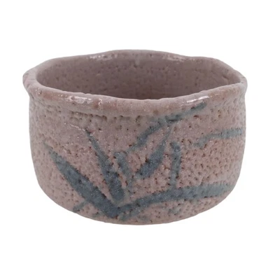 Japanese Ceramic Green Tea Bowl Matcha Chawan Vtg Shino Ware Pink Brown CHB95 - Image 1 of 4