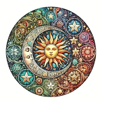 MOON CELESTIAL STAR SUN ART Colgante en Chapado Plata 925 20" 22" Collar Foto 1 de 4