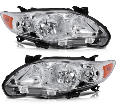 Headlights Assembly For 2002-2004 Acura RSX (DC5)Black Housing Driver+Passenger - Image 1 of 4