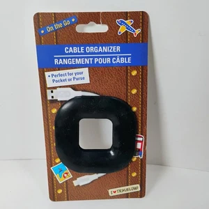 Cartera de bolsillo de viaje organizadora de cables de goma negra sobre la marcha - Imagen 1 de 8