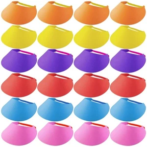 24 Pcs Foam Visor Sun Protection Hat 6 Colors for Golf Tennis Beach Crafts - Picture 1 of 6