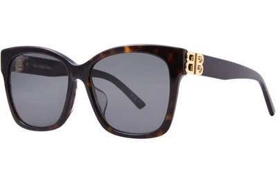 Gafas de sol Balenciaga BB0102SA 002 para mujer Habana/dorado/verde forma cuadrada 57 mm Foto 1 de 4