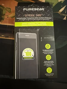 PureGear Steel 360 Tempered Glass Screen Protector for Apple iPhone 16+ (Plus) - Photo 1 sur 3