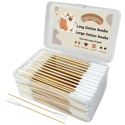 6-Inch Long Cotton Swabs for Pets - 200 Pcs Bamboo Cotton Swabs for Dog Ear C... - Image 1 of 4