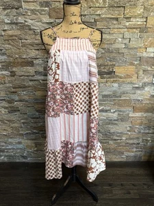 Cat & Jack NWT Girl’s Sundress Boho Midi Dress Brown Pink Patchwork Sz XL 14/16 - Picture 1 of 7