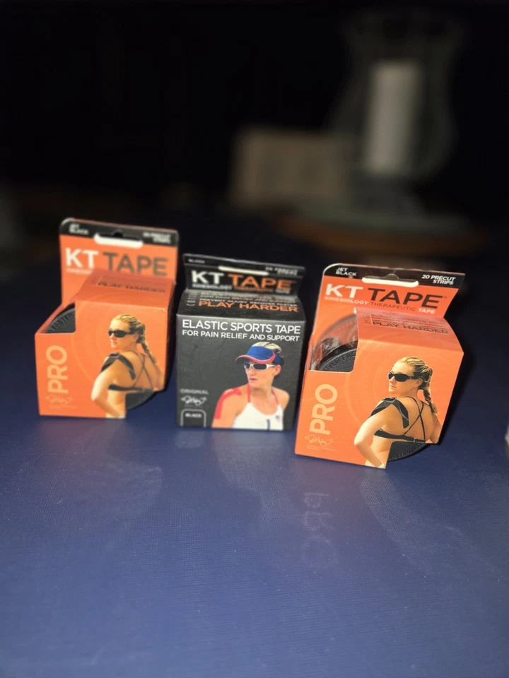 2 KT Cinta Kinesiology Tape Pro 20 10" Tiras Precortadas Más Cinta Deportiva Elástica Foto 1 de 1
