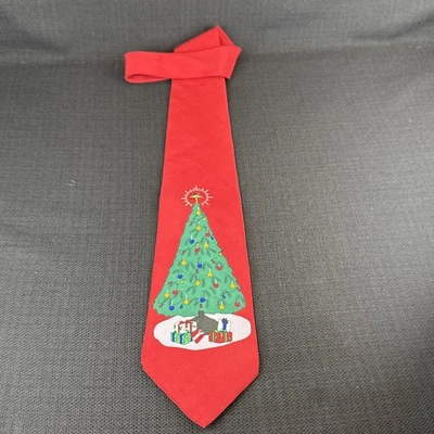 Vicki Davis 圣诞树 3D 明星男式领带 100% 真丝 56 x 4 领带短款 — 第 1/4 张图片