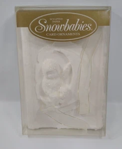 Dept 56 Snowbabies Sitting On Crescent Moon Sculpted Paper Card Ornament - Picture 1 of 4