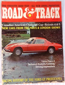 Road And Track Magazin Januar 1968 Lotus Corvette Cobra Ford BMW Sportwagen - Bild 1 von 5