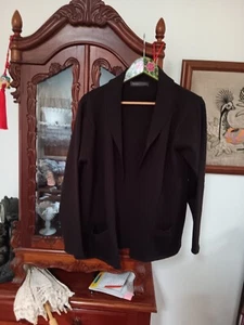 "FIELDS" CHOCOLATE BROWN...100% WOOL CARDIE...2 POCKETS...SIZE 14-16 - Picture 1 of 8