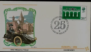  MINERVA TRICAR OF 1913 BRITISH CAR WILL GREEN AUTOMOBILE PIONEER GUERNSEY FDC  - Picture 1 of 3