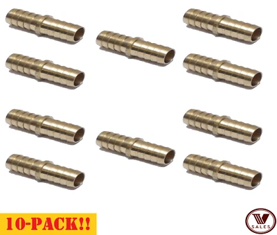 ¡PACK DE 10! Empalmadora de manguera de barra de latón de 1" para montaje recto aire agua aceite 129-16 Foto 1 de 4