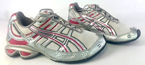 Chaussures de course de sport femme Asics Gel Frantic 3 TN8E5 blanc gris rose
