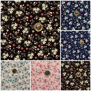 100% cotton quality craft fabric by the metre ditsy floral fat quarter navy 01 - Picture 1 of 42