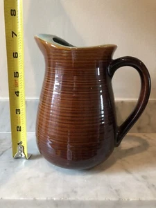 Red Wing Pottery Village Green Ice Lip Brown Glaze un-signed Pitcher Bin-z - Picture 1 of 5
