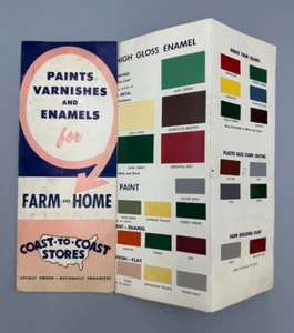 c1950 Farm Home PAINT Sample CHIP COLORS Advertise Brochure COAST to COAST Store - Picture 1 of 7