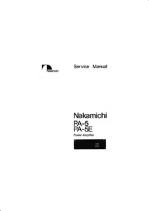 Service Manual Instructions for Nakamichi PA-5 - Picture 1 of 1