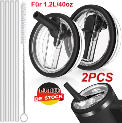 Ersatz Deckel Set für isolierte Trinkflaschen mit Strohhalm 1,2 Liter / 40oz DHL - Bild 1 von 4