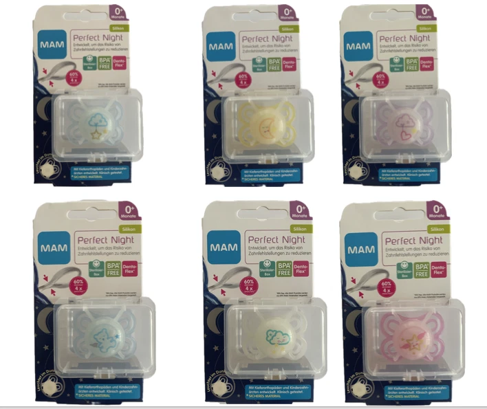 MAM Perfect Night Schnuller Beruhigungssauger Größe 0 - 6 Monate Designs wählbar - Bild 1 von 1