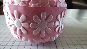 1m Large-Pink, Daisy Flower, Trimmings,Wedding, Satin Lace Ribbon-width 3cm - Picture 1 of 3