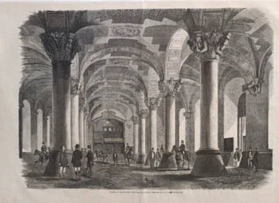 Stampa antica  Cavalli equitazione scuderia Louvre Pavillon Caulaincourt  1867 - Immagine 1 di 4