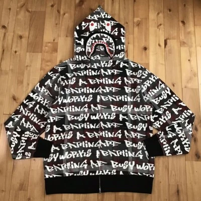 2XL BAPE GRAFFITI CHECK shark full zip hoodie A Bathing Ape Size XXL - Image 1 of 4