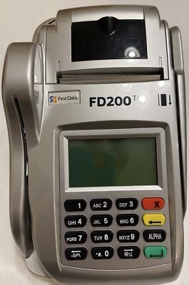 First Data FD200Ti credit card terminal with TeleCheck ECA - Image 1 of 2