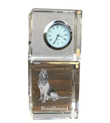 Chien de Saint Hubert horloge en cristal avec chien Art-Dog - Image 1 of 4