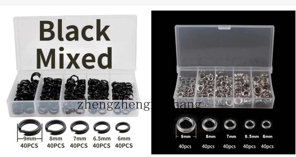 200pcs Heavy Duty Swivel Snap Stainless Steel Fishing Split Ring Fish Connector - Image 1 of 4