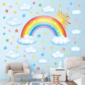 Calcomanías pegatinas de pared extraíbles arco iris y nubes para niños DECOWALL SG3-2314 - Imagen 1 de 7
