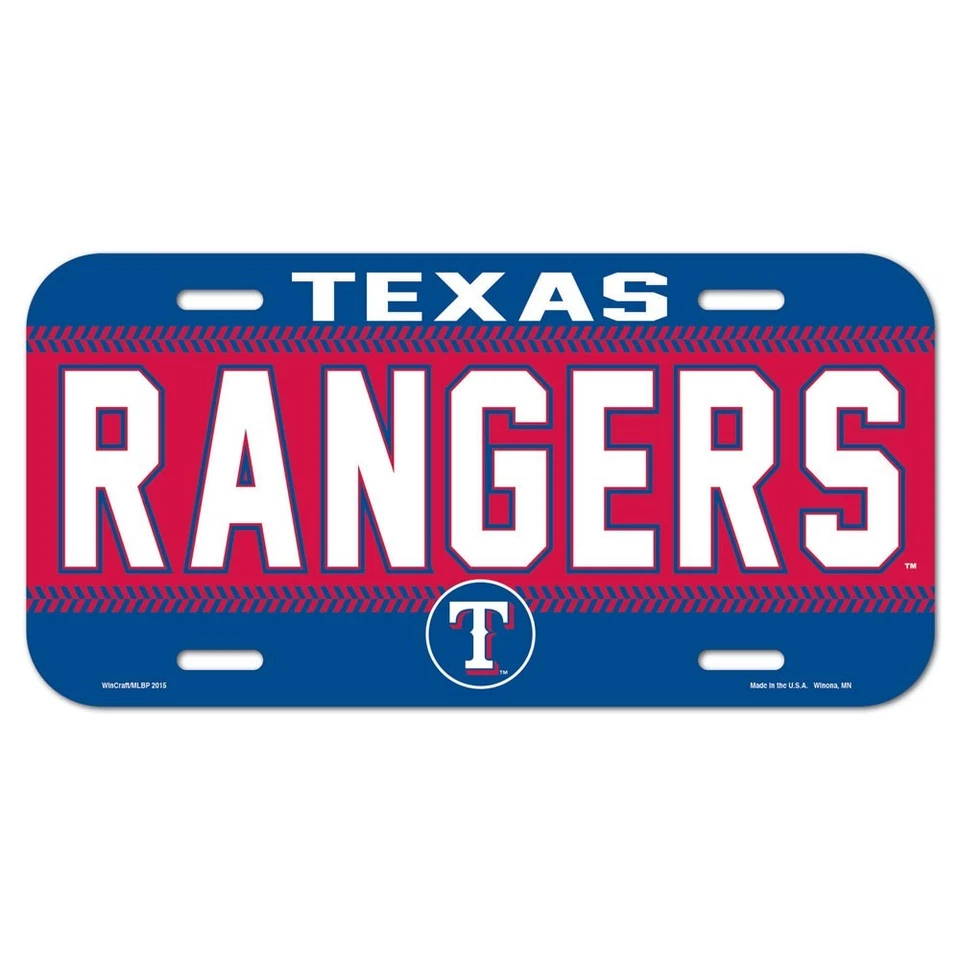 TEXAS RANGERS 6"x12" OFFICIAL LOGO LICENSE PLATE CAR BRAND NEW WINCRAFT - Image 1 of 1